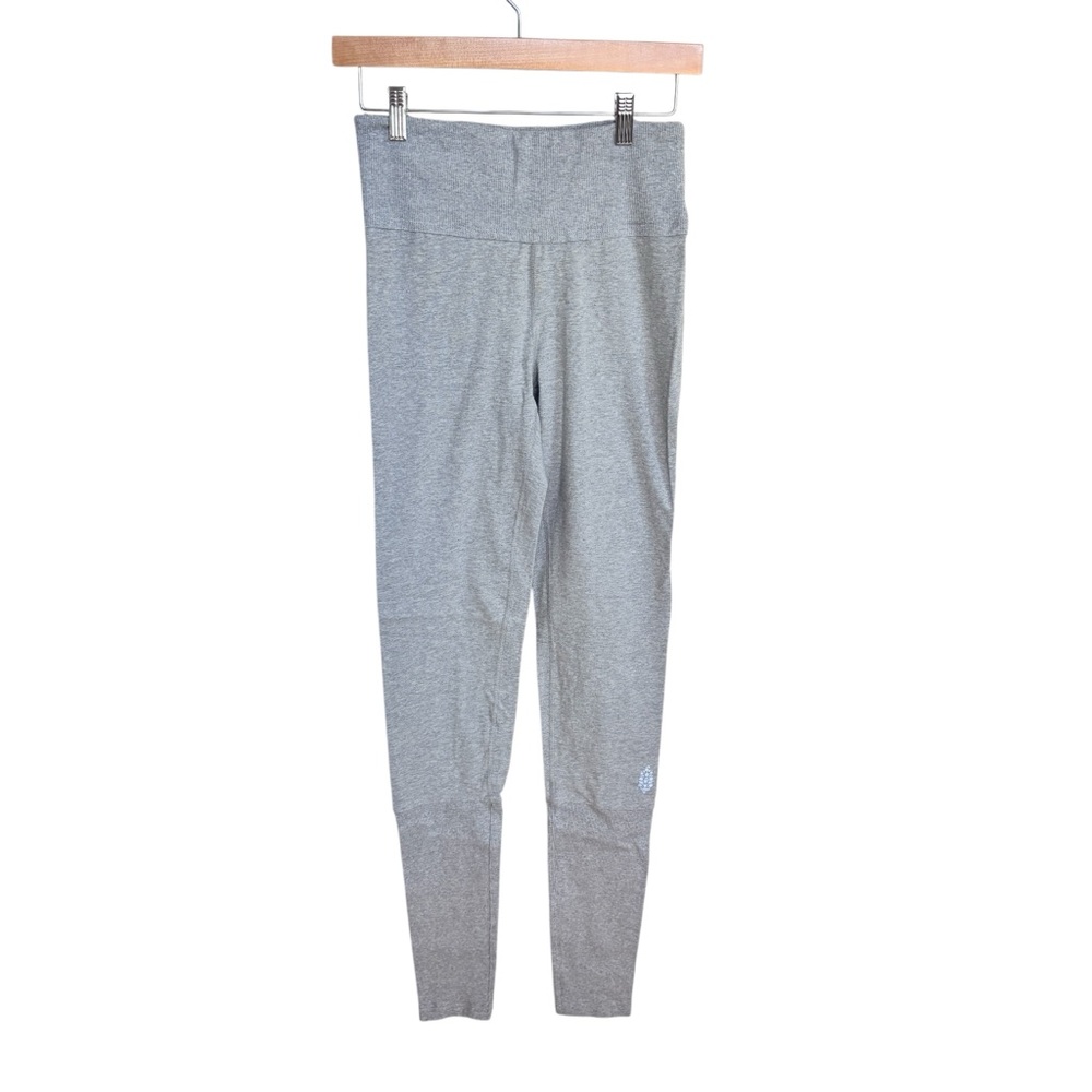 Free People Movement Grey Ribbed Ankle Leggings M
